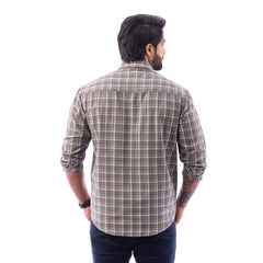 Men Grey Oxford Checked Shirt - 1435