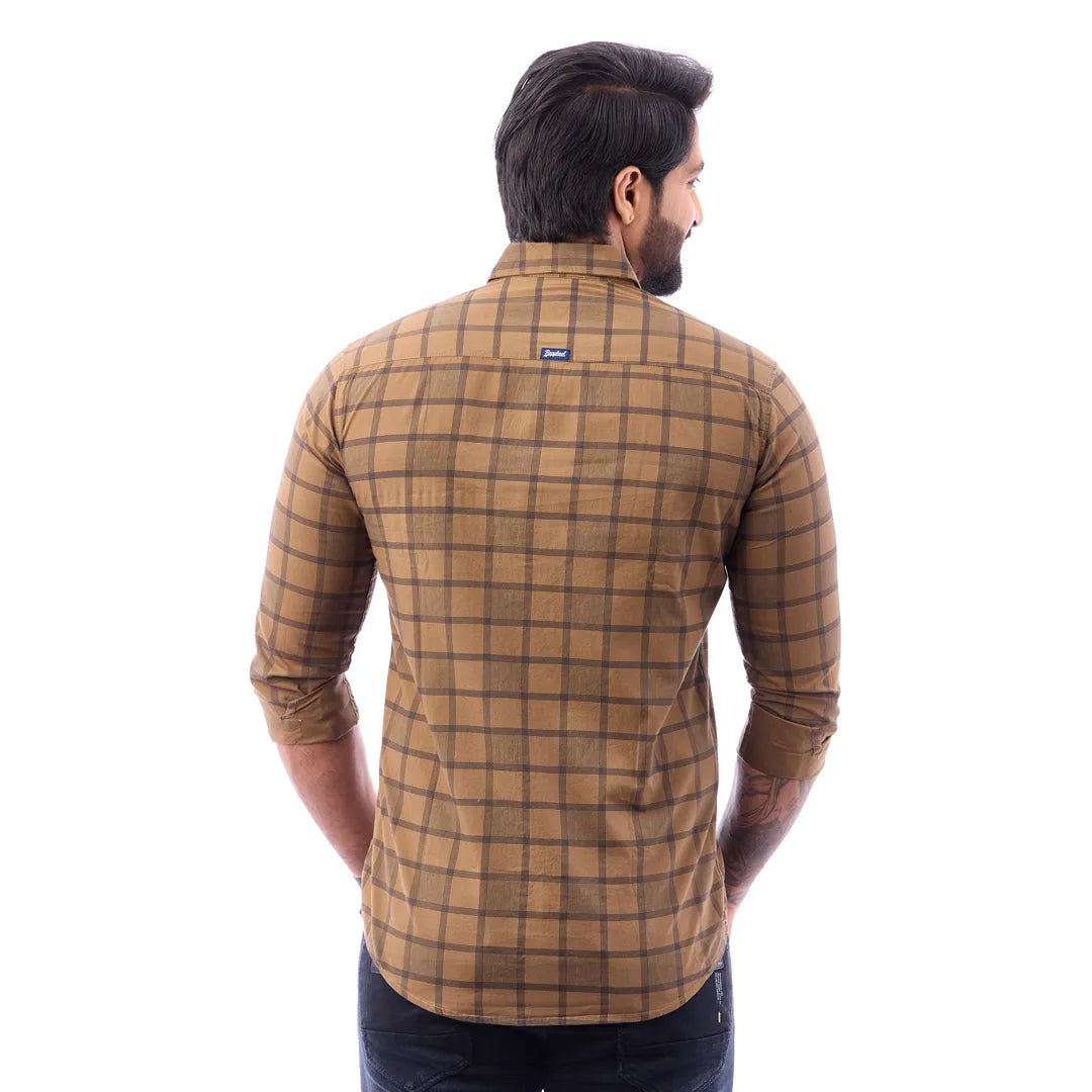 Blue Print Checked Shirt For Men - 1423