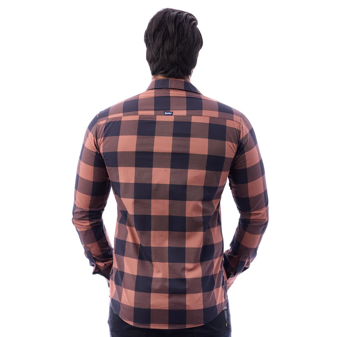 Duo Blue Print Checked Shirt For Men - 1426