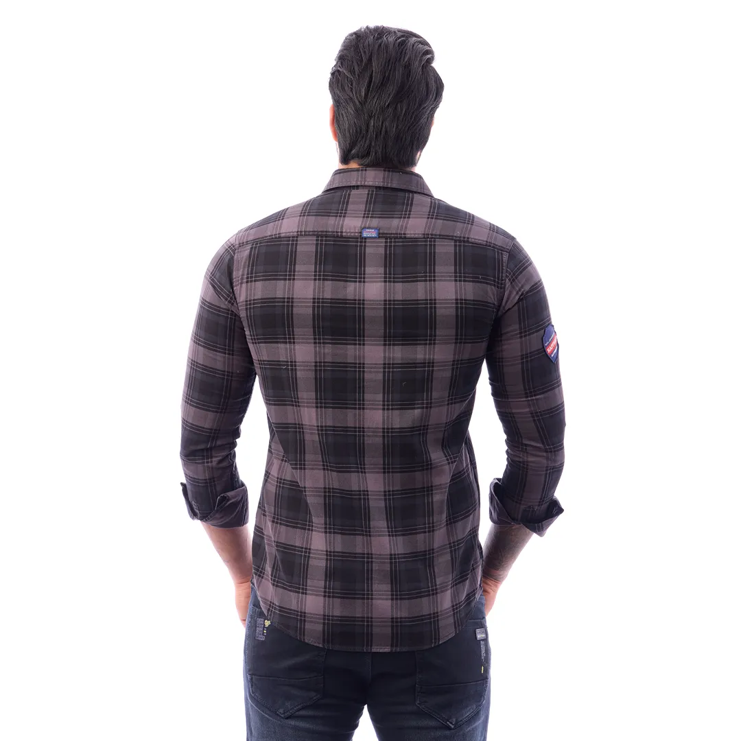 Green And Black Corduroy View Checked Shirt For Men - 1432