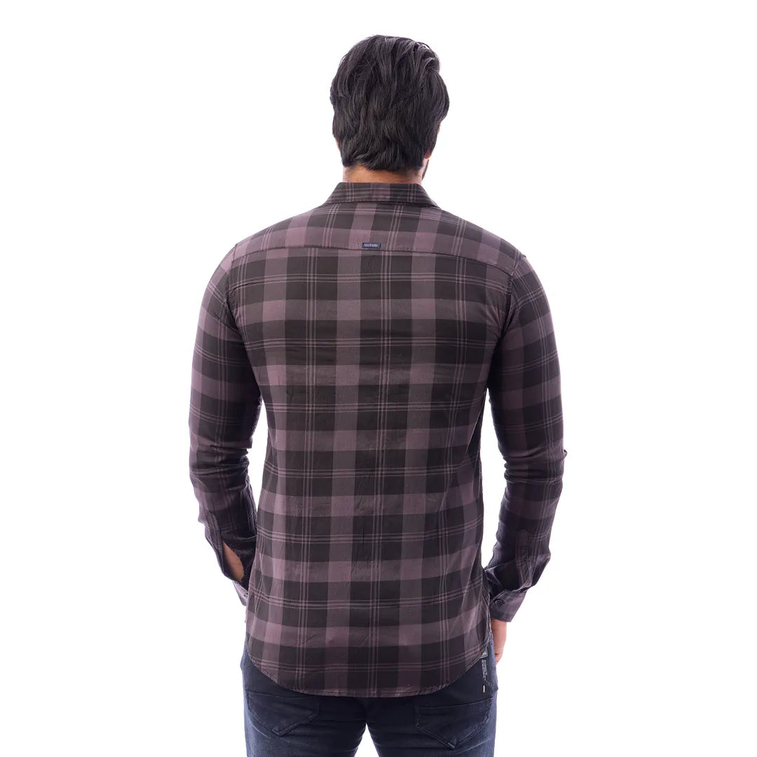 Men Green And Black Print Checked Shirt - 1492