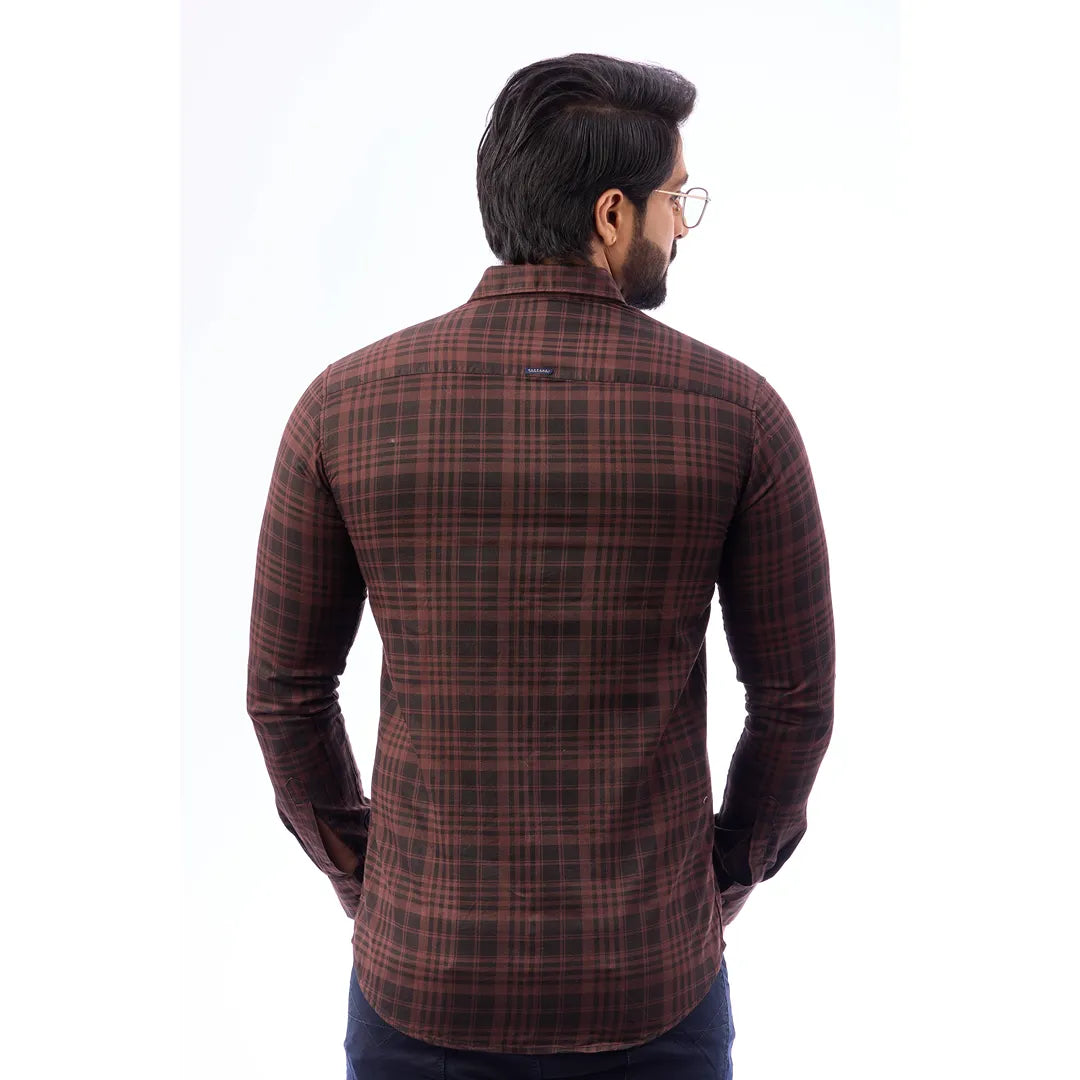 Men Blue And Black Print Checked Shirt - 1493