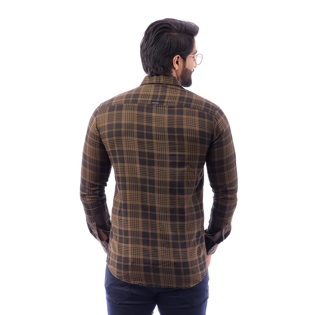 Men Blue And Black Print Checked Shirt - 1493