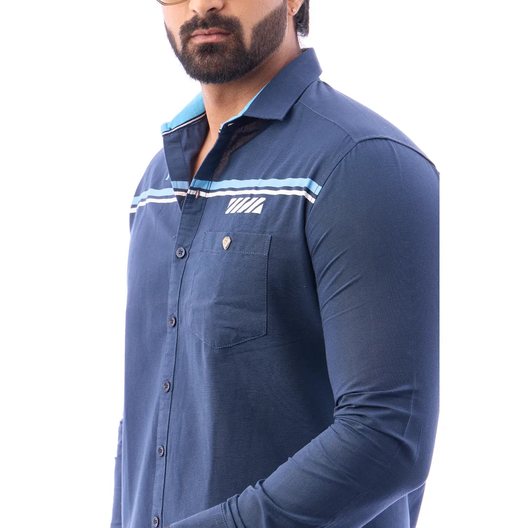 Men Brown LinoCotton Partywear Shirt - 6502