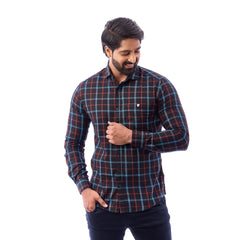 Men Black Twill Checked Shirt - 6994