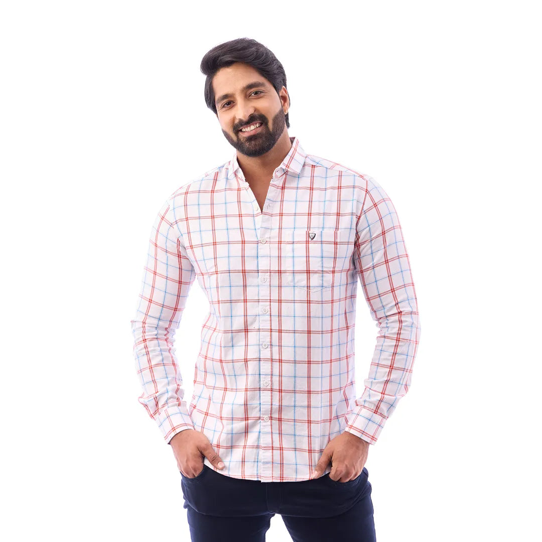 Men Black Twill Checked Shirt - 6994