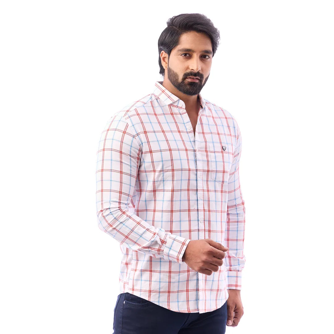 Men Black Twill Checked Shirt - 6994