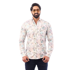 Green Oxford Printed Shirt For Men - 7182