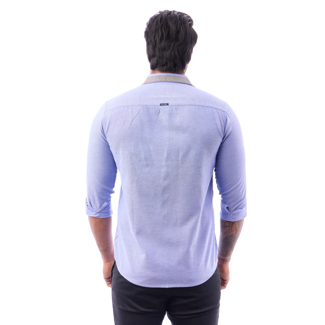 Grey Oxford Plain Shirt For Men - 7384