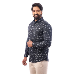 Black Laffer Printed Shirt For Men - 7445