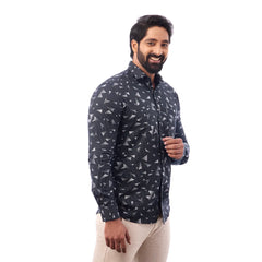 Black Laffer Printed Shirt For Men - 7445