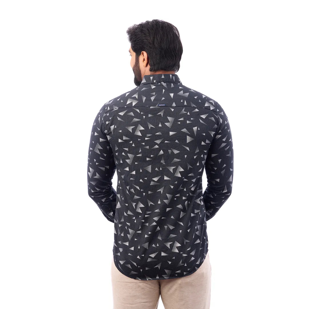 Black Laffer Printed Shirt For Men - 7445