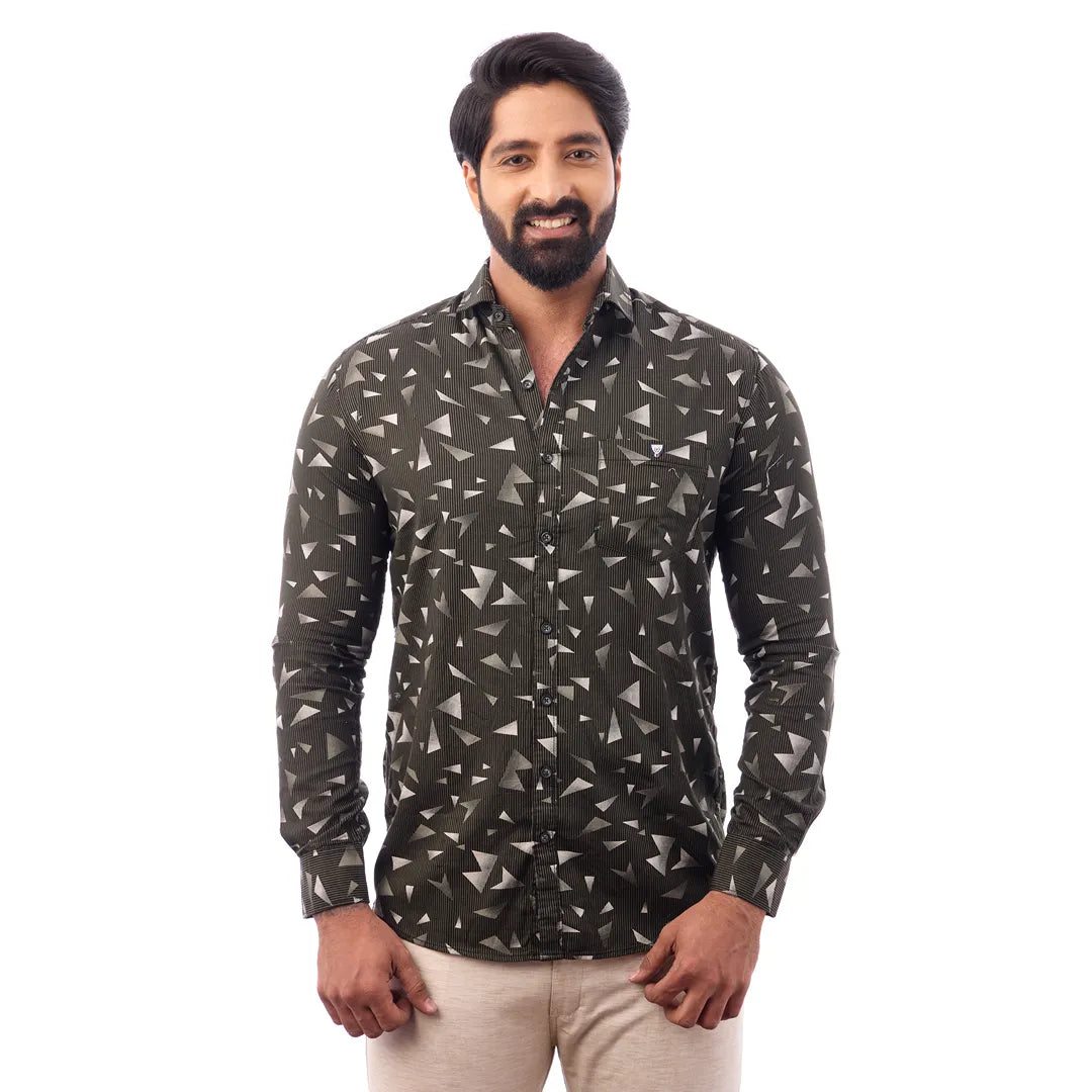 Black Laffer Printed Shirt For Men - 7445