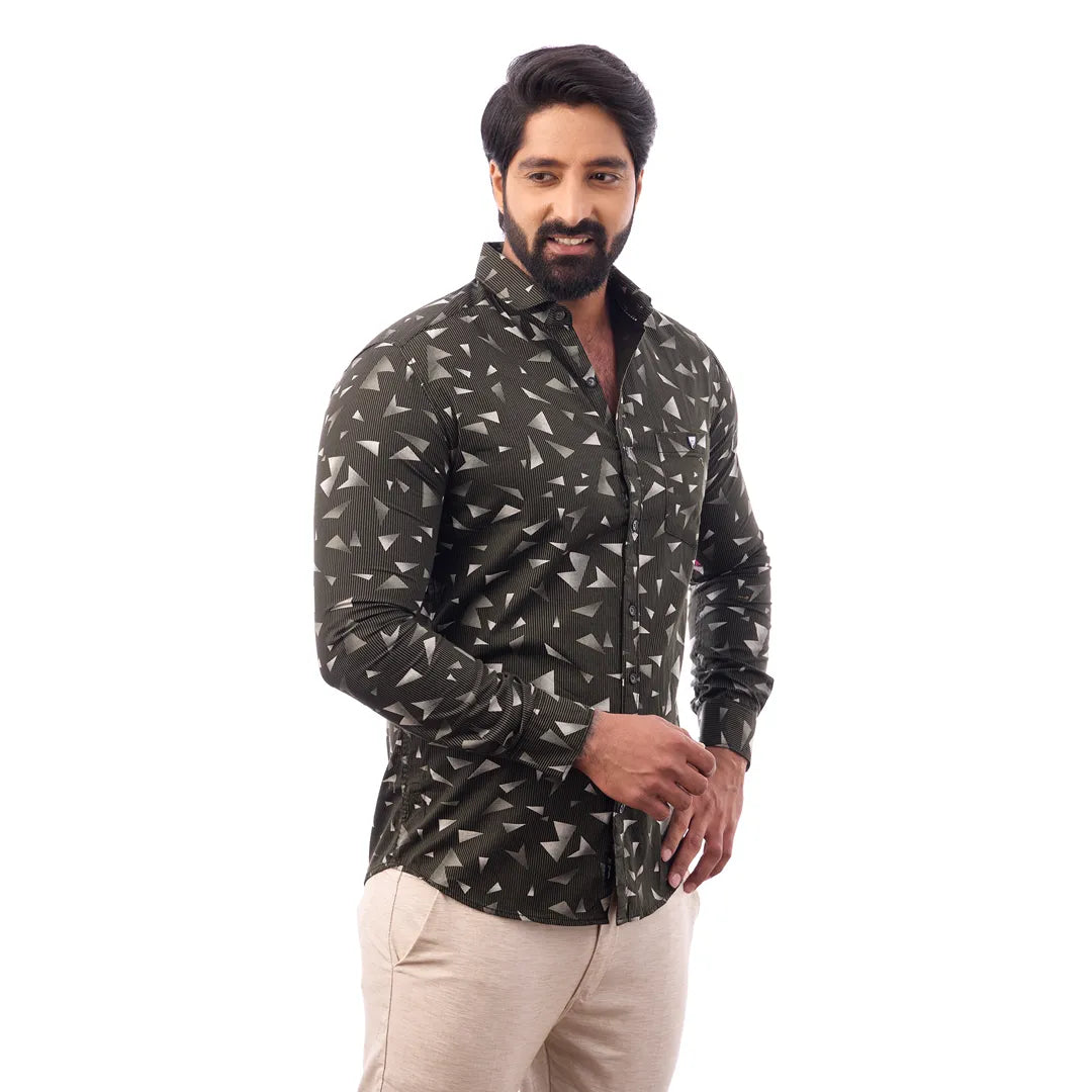 Black Laffer Printed Shirt For Men - 7445