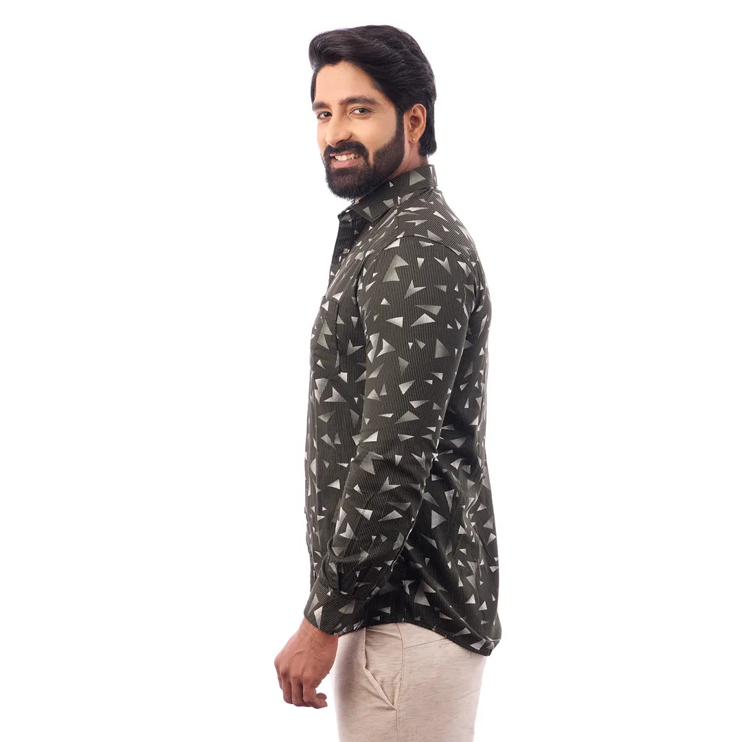 Black Laffer Printed Shirt For Men - 7445