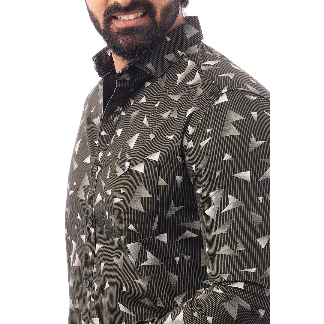 Black Laffer Printed Shirt For Men - 7445