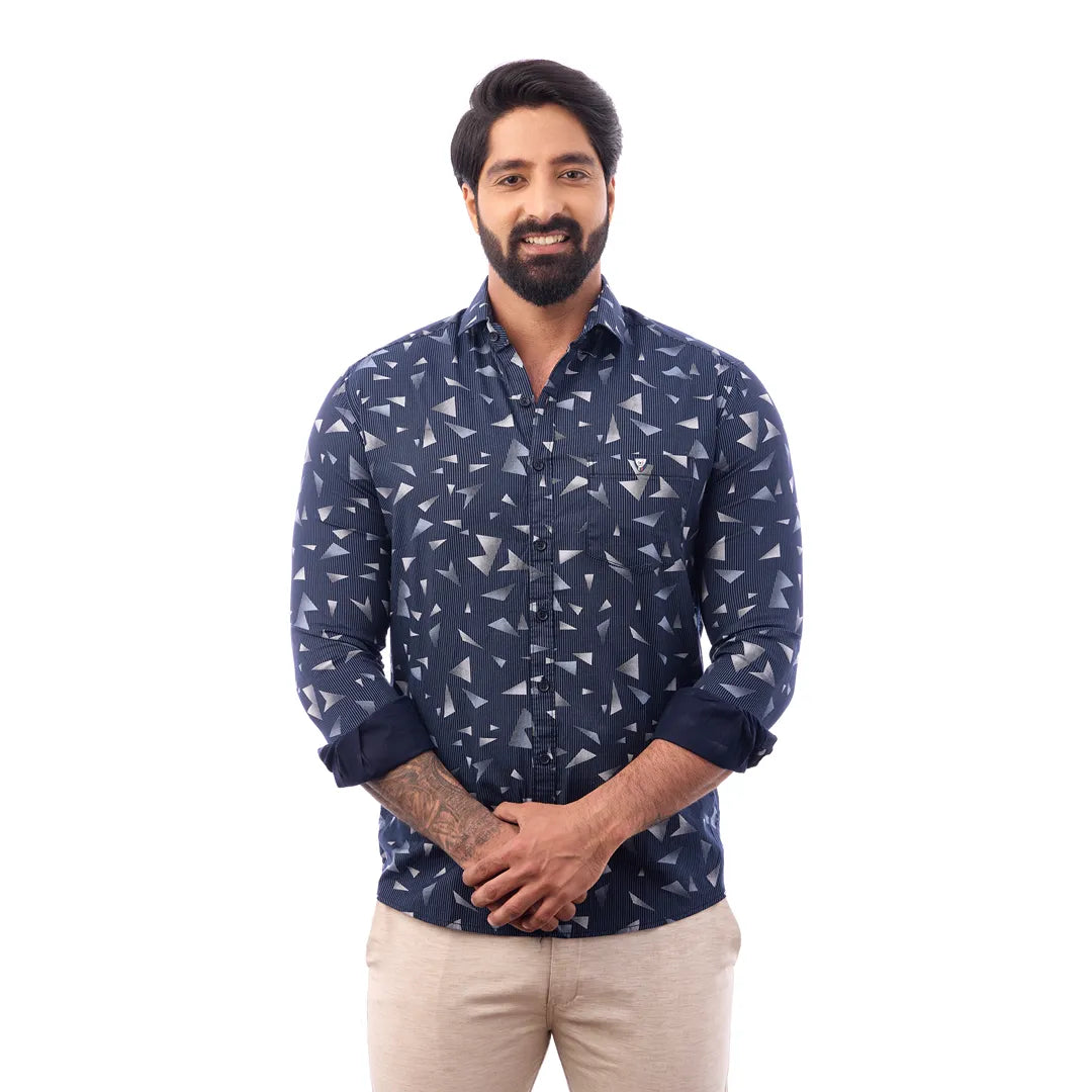 Black Laffer Printed Shirt For Men - 7445