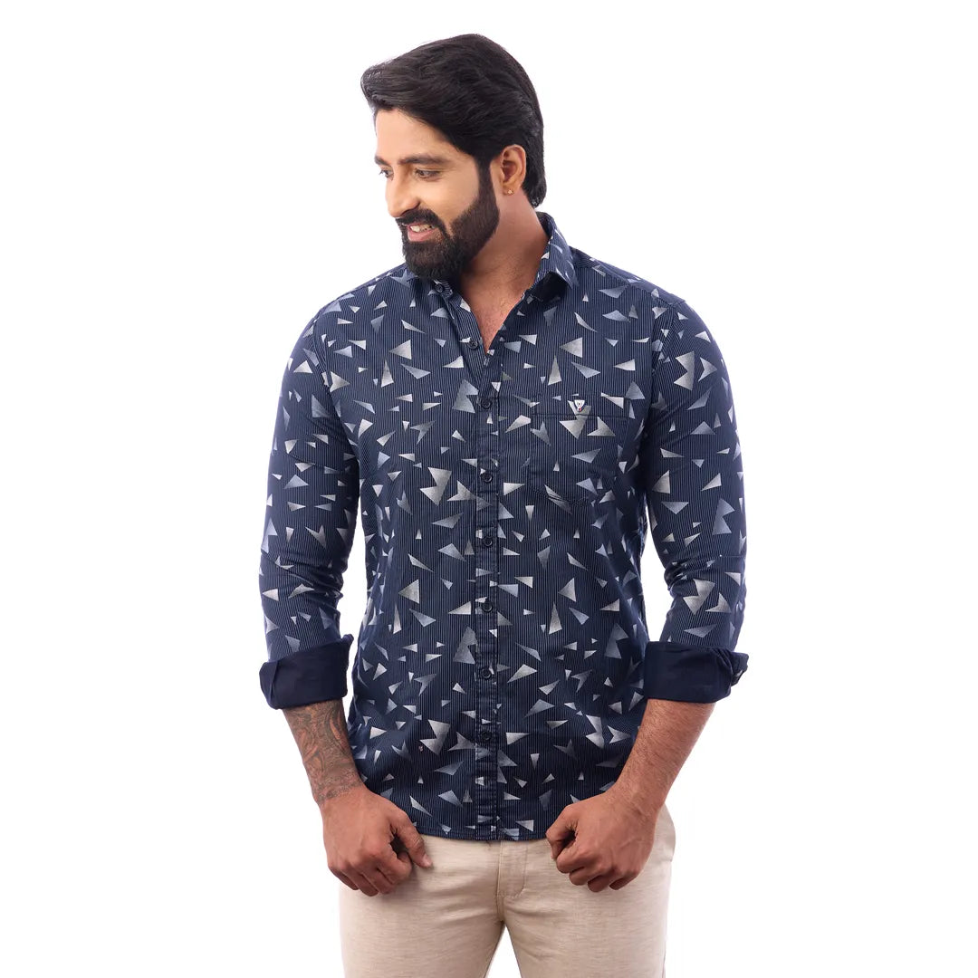 Black Laffer Printed Shirt For Men - 7445