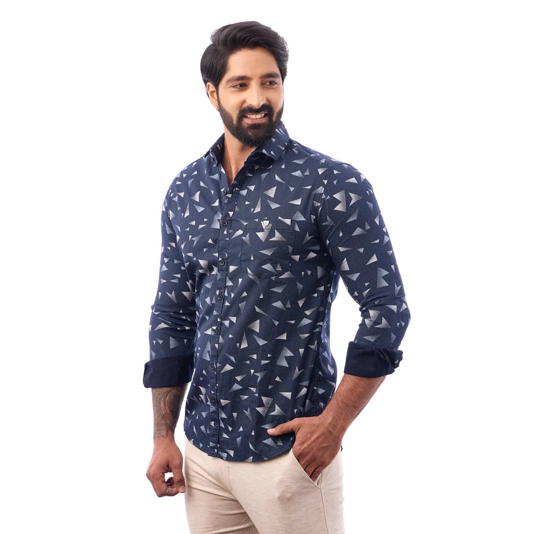 Black Laffer Printed Shirt For Men - 7445