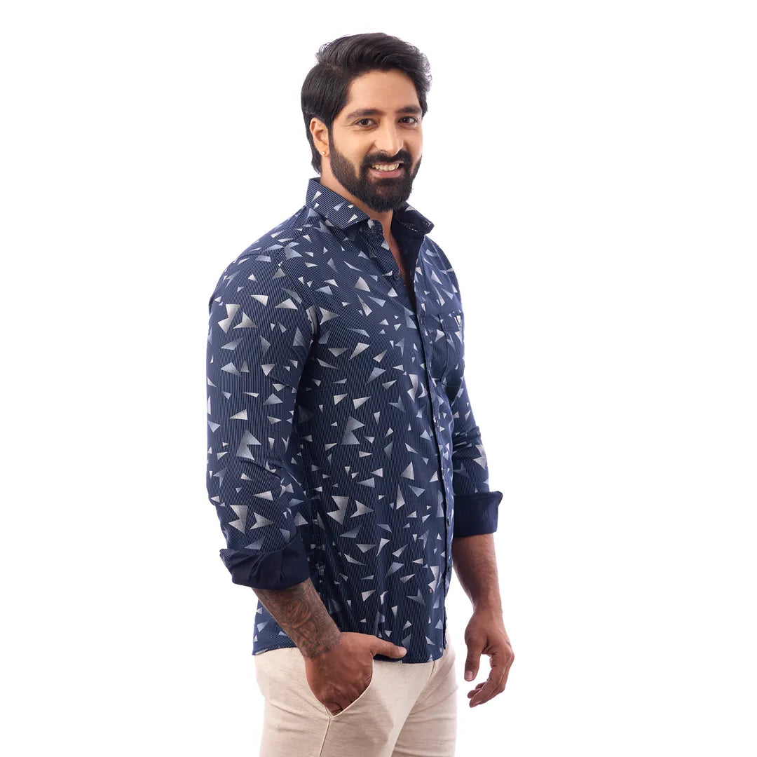 Black Laffer Printed Shirt For Men - 7445