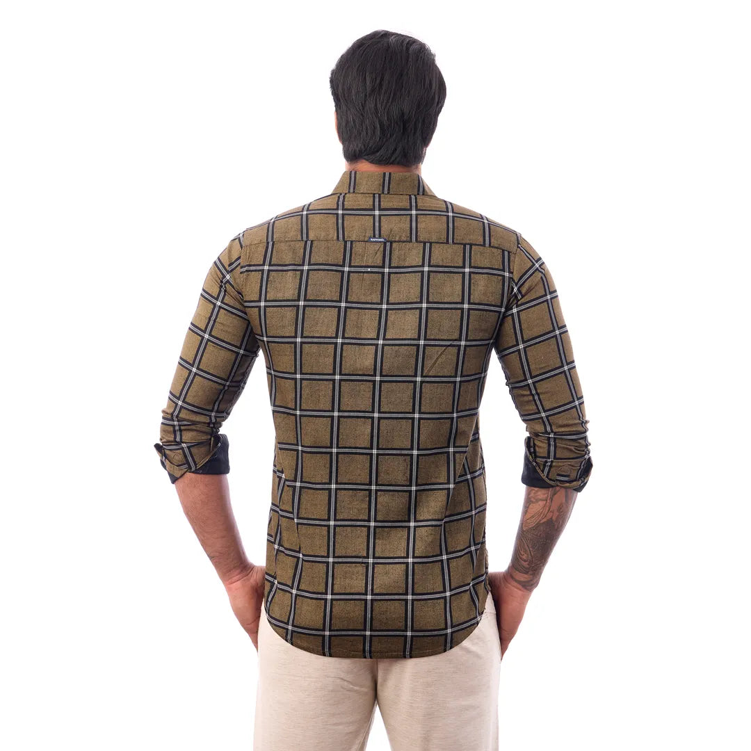 Grey Twill Printed Shirt For Men - 7453