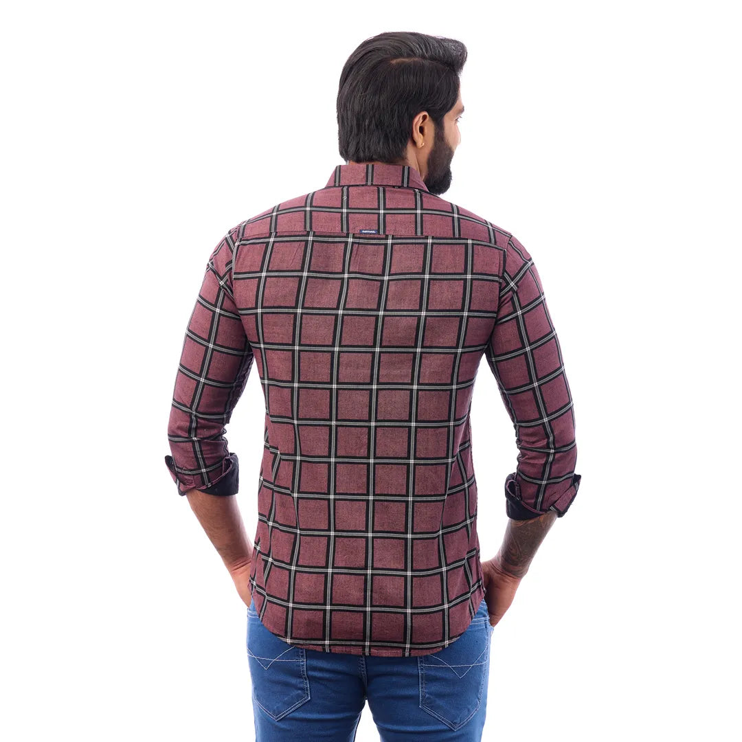 Grey Twill Printed Shirt For Men - 7453