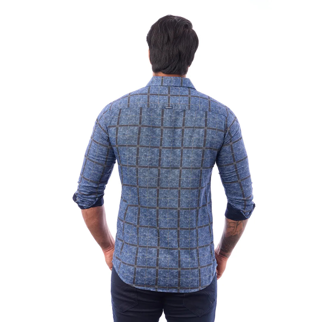 Khakki Twill Printed Shirt For Men - 7455